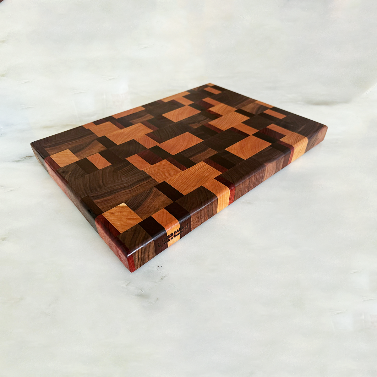 Walnut + Toasted Maple + Cherry + Bloodwood End Grain Cutting Board "The Lonsdale"