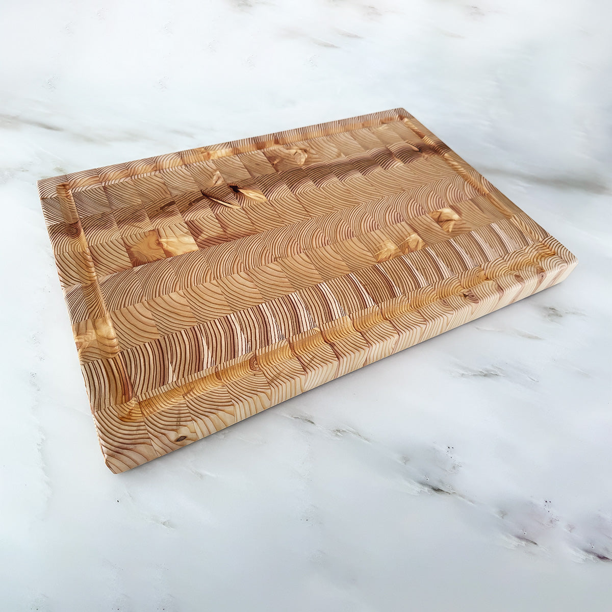 Larch Wood End Grain Cutting Board 20"