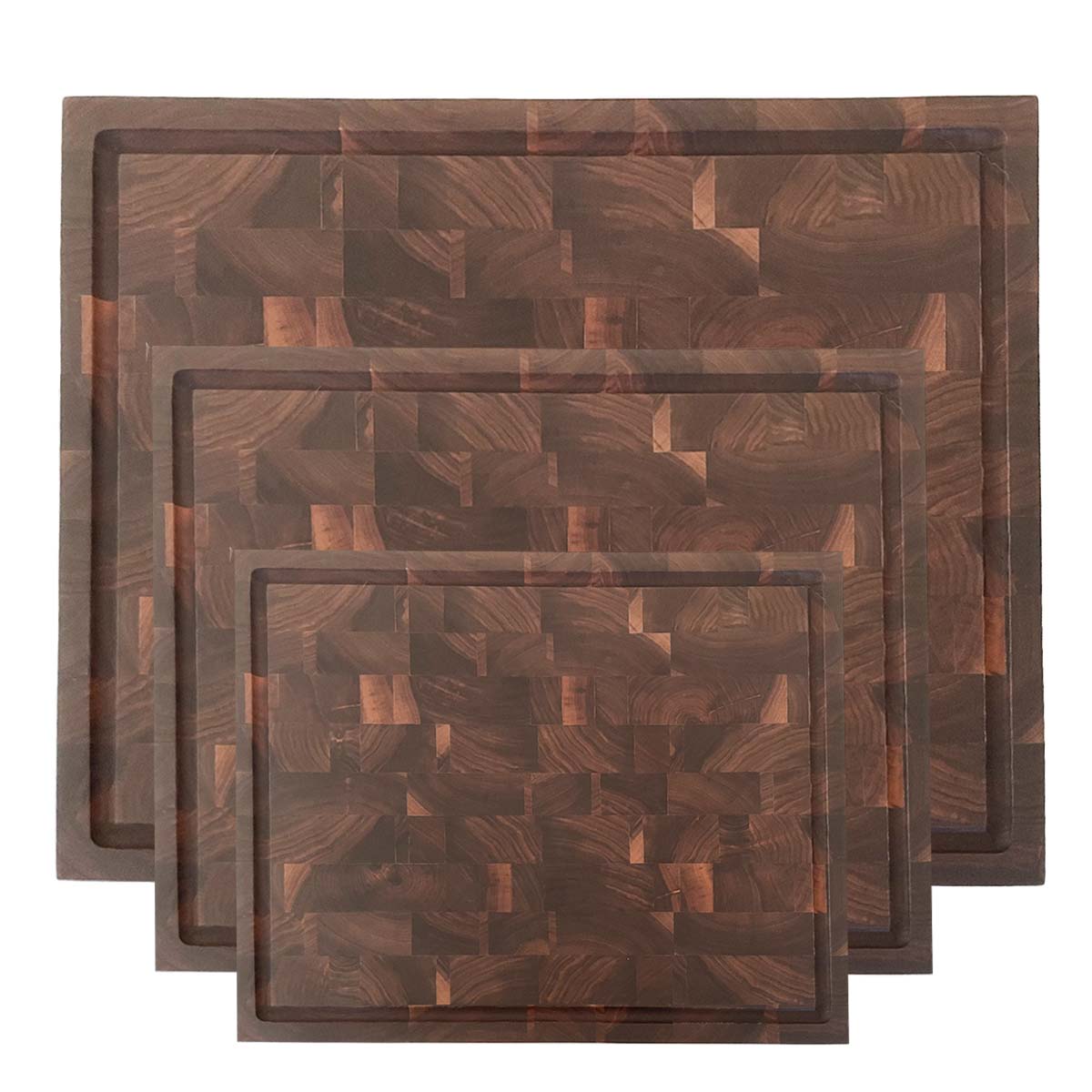 Set Of Three Walnut End Grain Cutting Boards "The Beaumont"