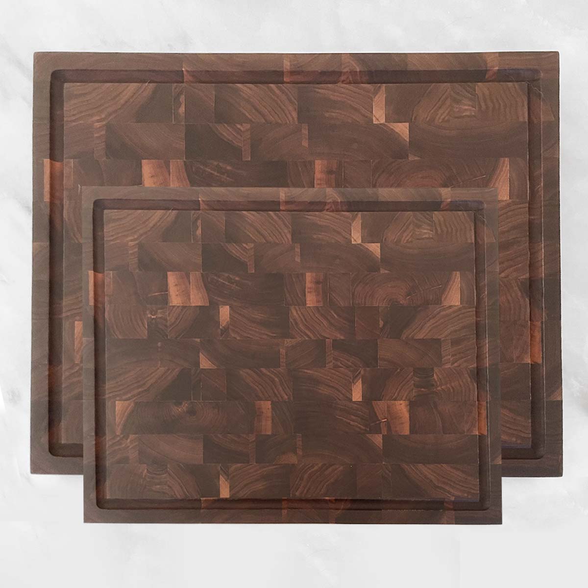 Set Of Two Walnut End Grain Cutting Boards "The Beaumont"