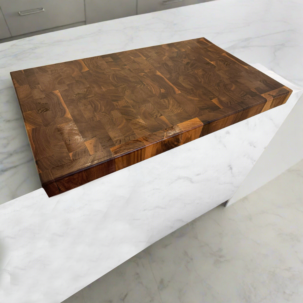 Extra Large Walnut End Grain Over The Counter Cutting Board
