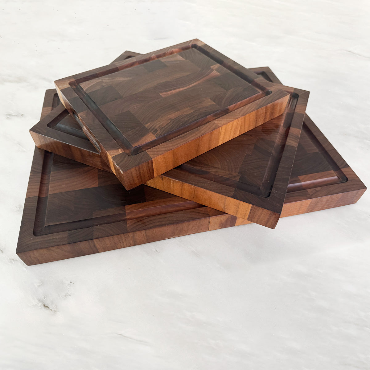 Set Of Three Walnut End Grain Cutting Boards "The Beaumont"