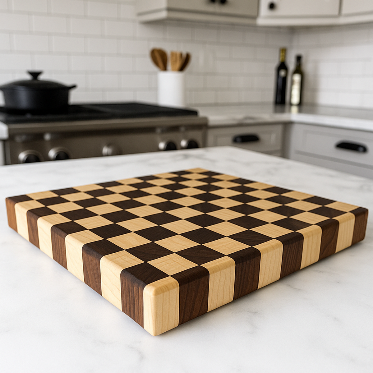 Walnut + Maple End Grain Cutting Board "The Maple"