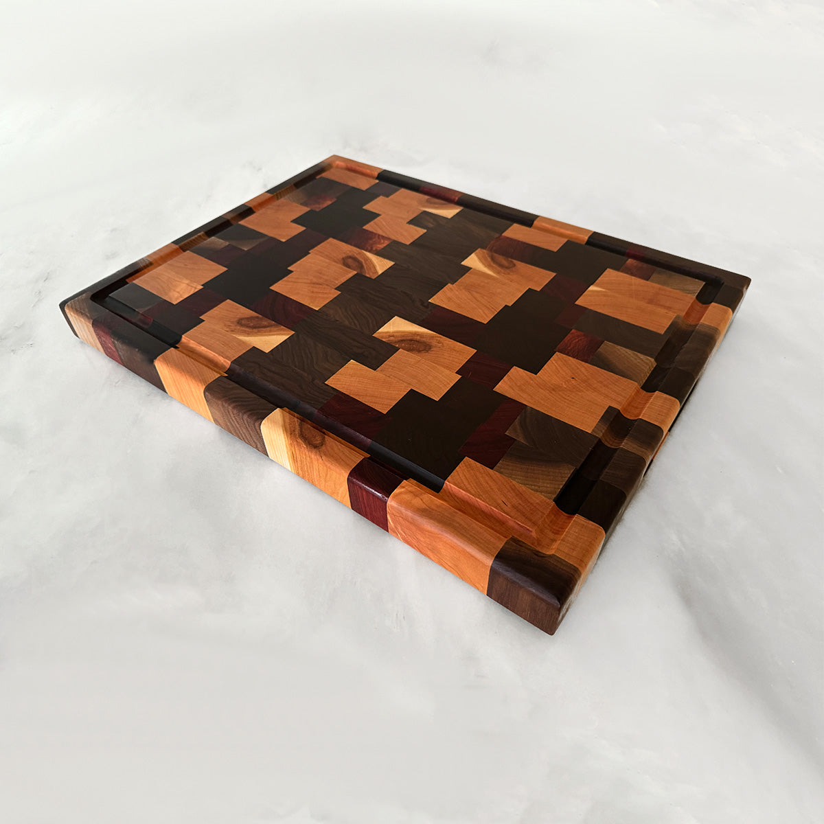 Walnut + Cherry + Bloodwood End Grain Cutting Board "The Oxton"