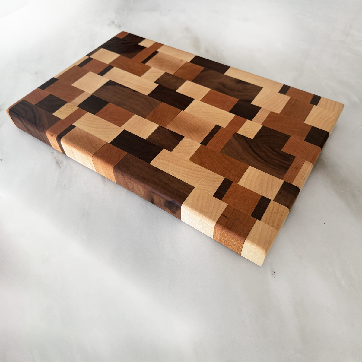 Walnut + Maple + Cherry Chaos Cutting Board "The Duplex"