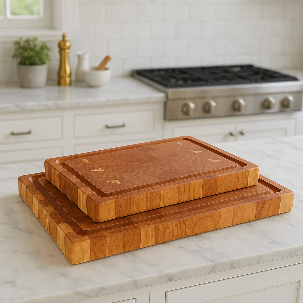 Set Of Two Cherry End Grain Cutting Boards "The Lawton"
