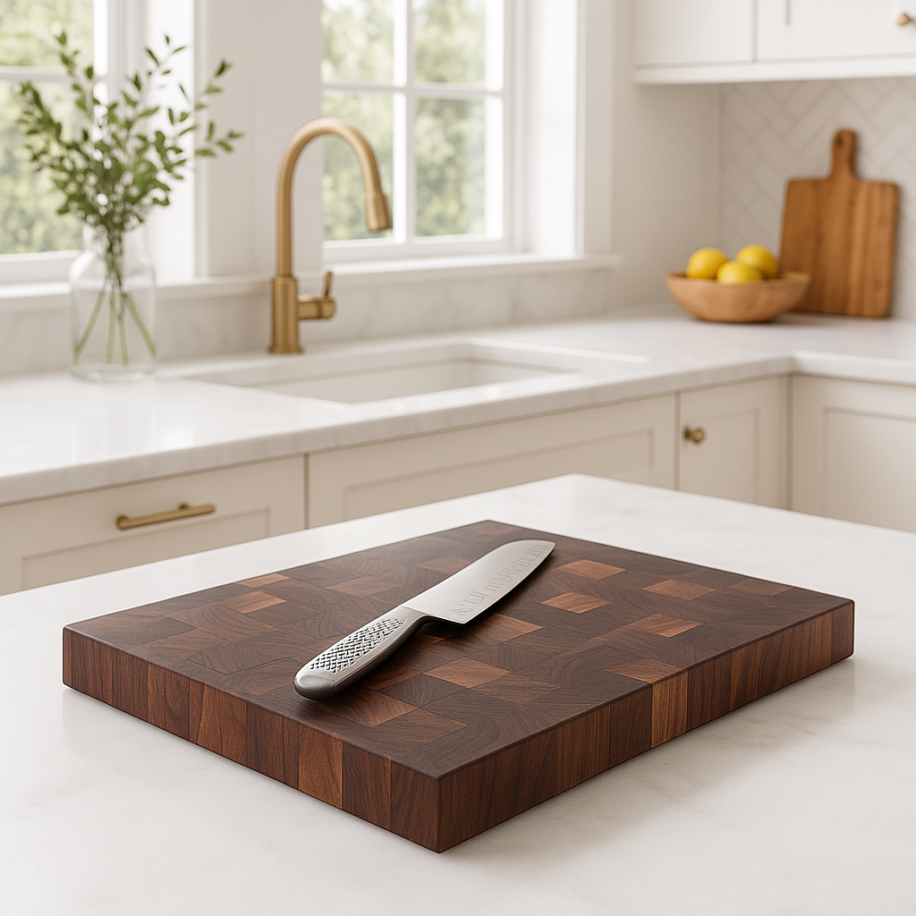 Walnut End Grain Cutting Board "The Beaumont" 18"L
