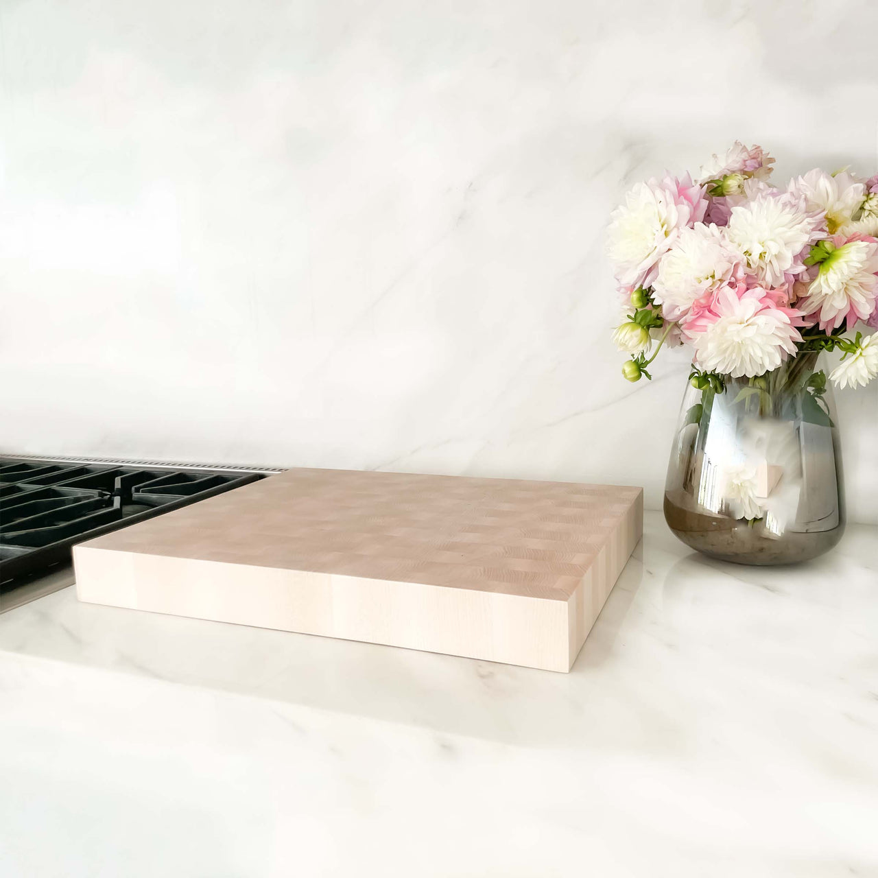 Bleached Maple End Grain Butcher Block "The Hazelton XXL" 20"L x 16"W x 2.25"H