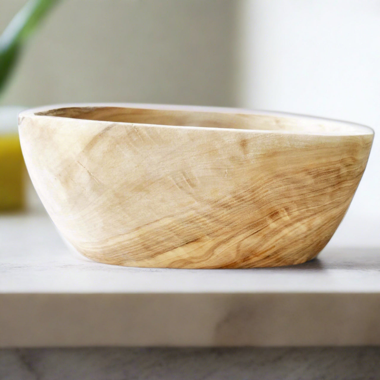 Small Bleached Olive Wood Bowl