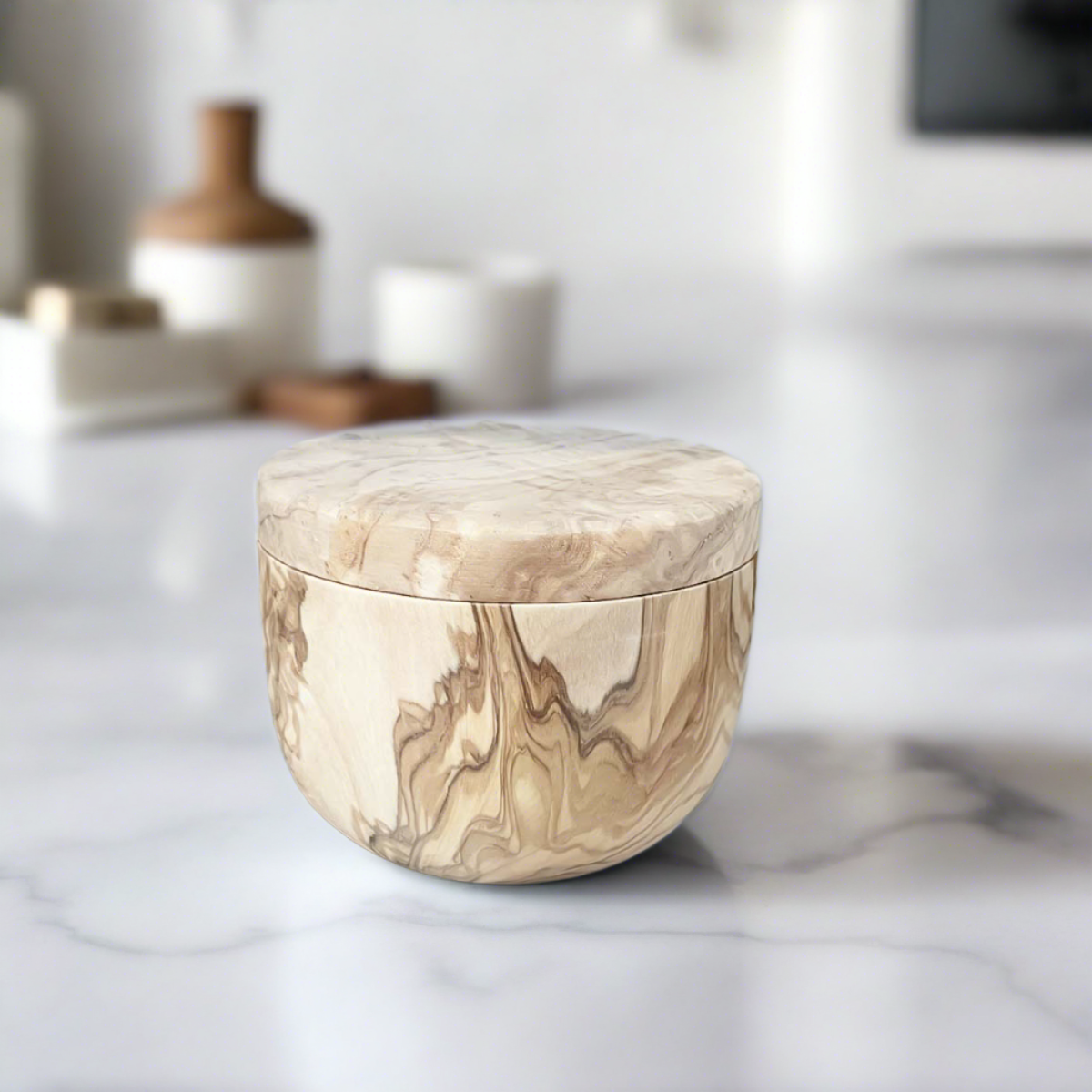 Bleached Olive Wood Salt Cellar