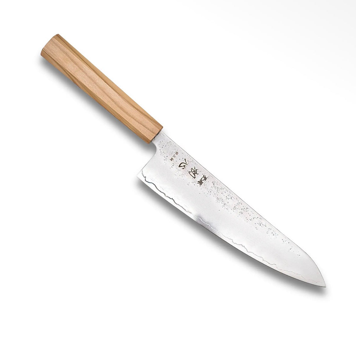 Hatsukokoro Ginrei Silver 3 Nashiji Gyuto 210mm — Olive Wood Handle