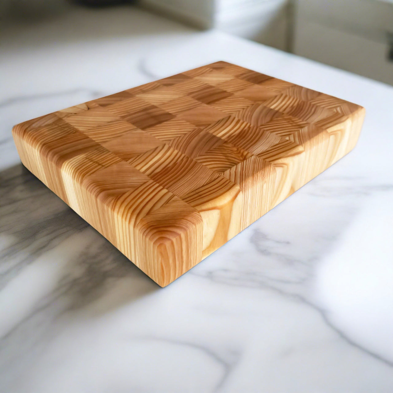 Cypress + Larch Wood End Grain Bar Board "The Dunloe Mini"