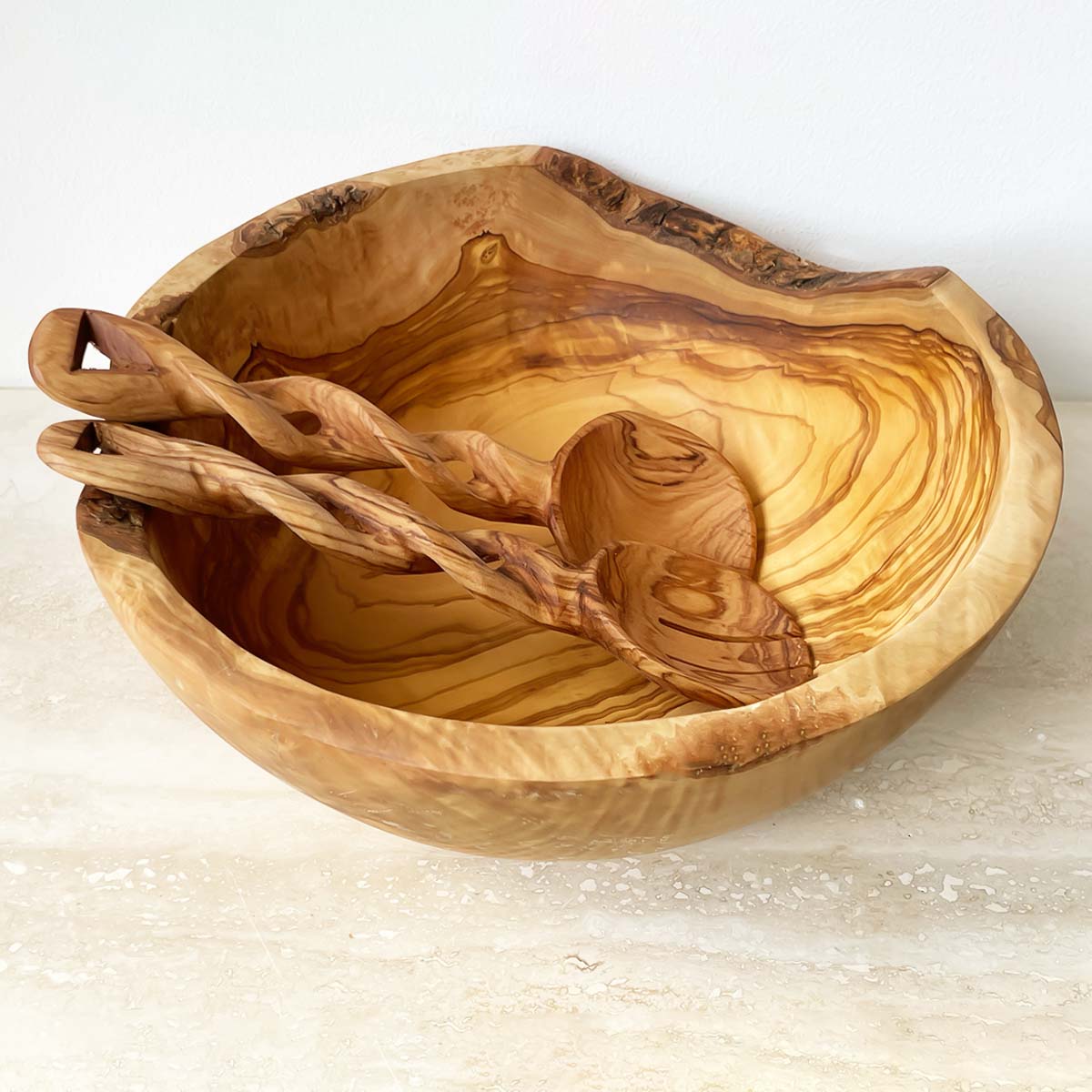 Extra Large Olive Wood Salad Bowl 10"Dia