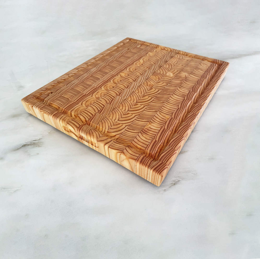 Larch Wood End Grain Cutting Board "The Foxbar"