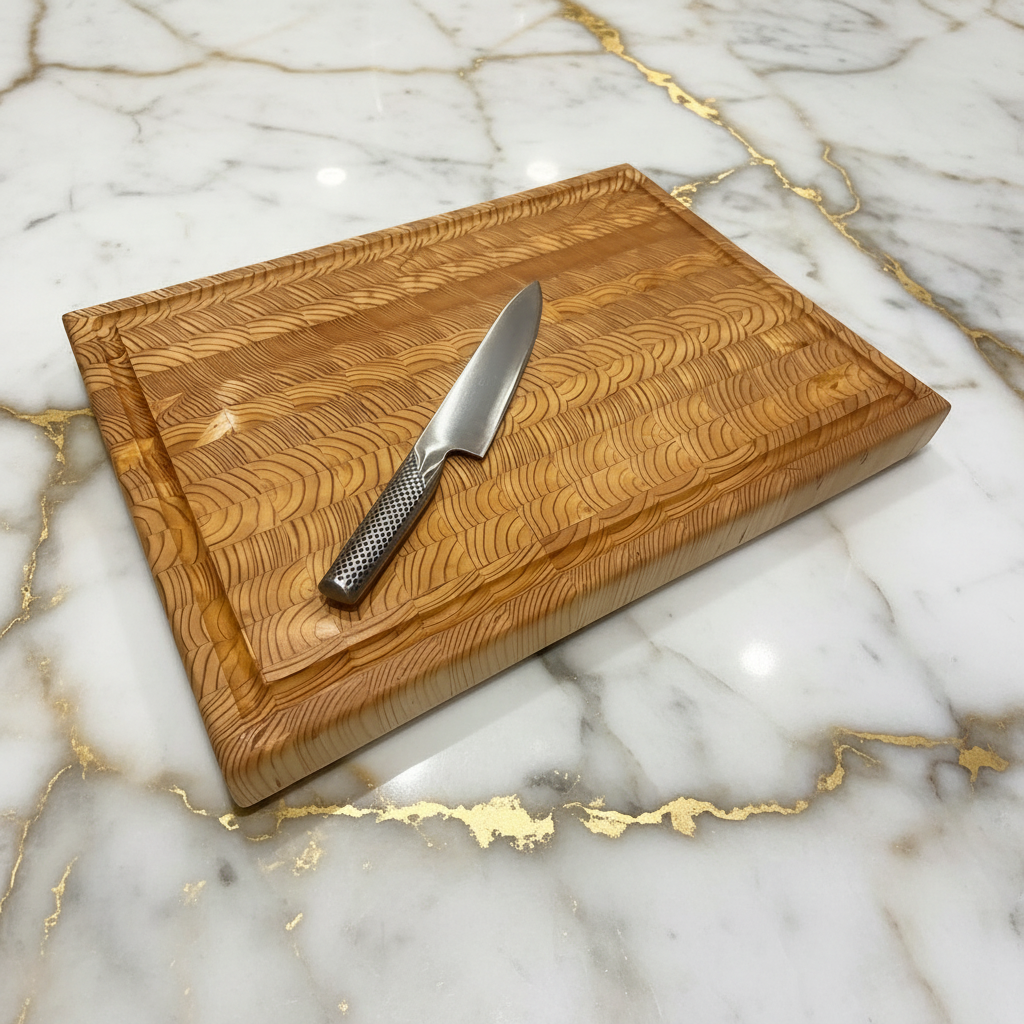Larch Wood End Grain Cutting Board "The Foxbar"