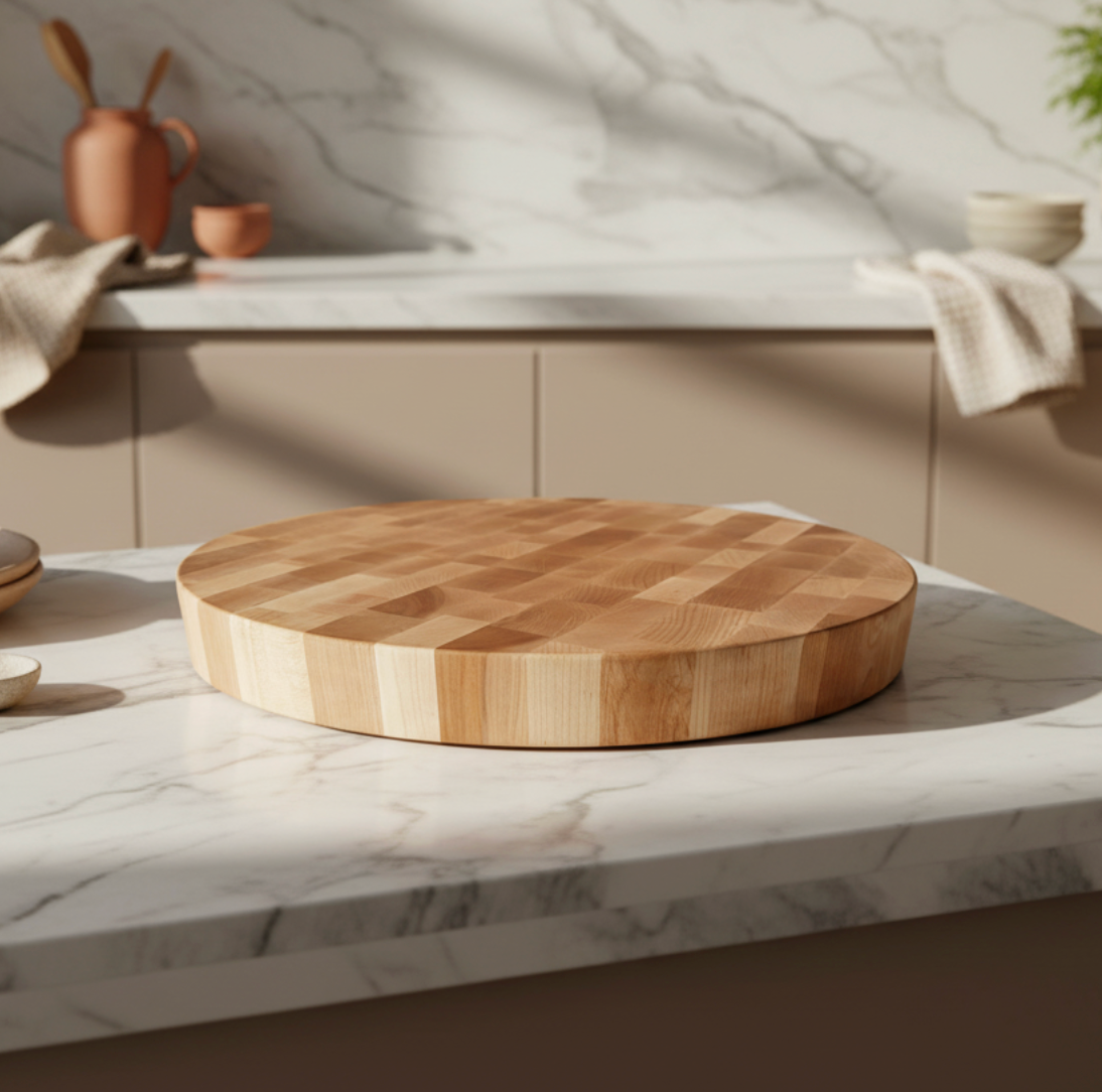 Round End Grain Cutting Board