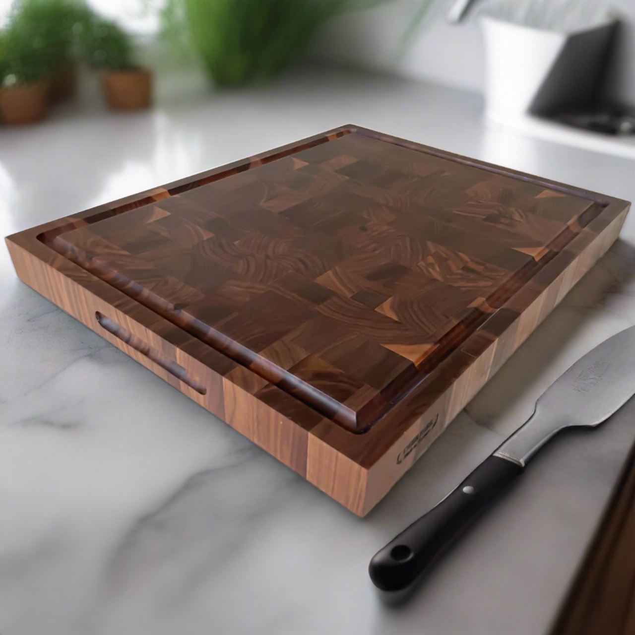 Walnut End Grain Butcher Block Cutting Board "The Beaumont XL"