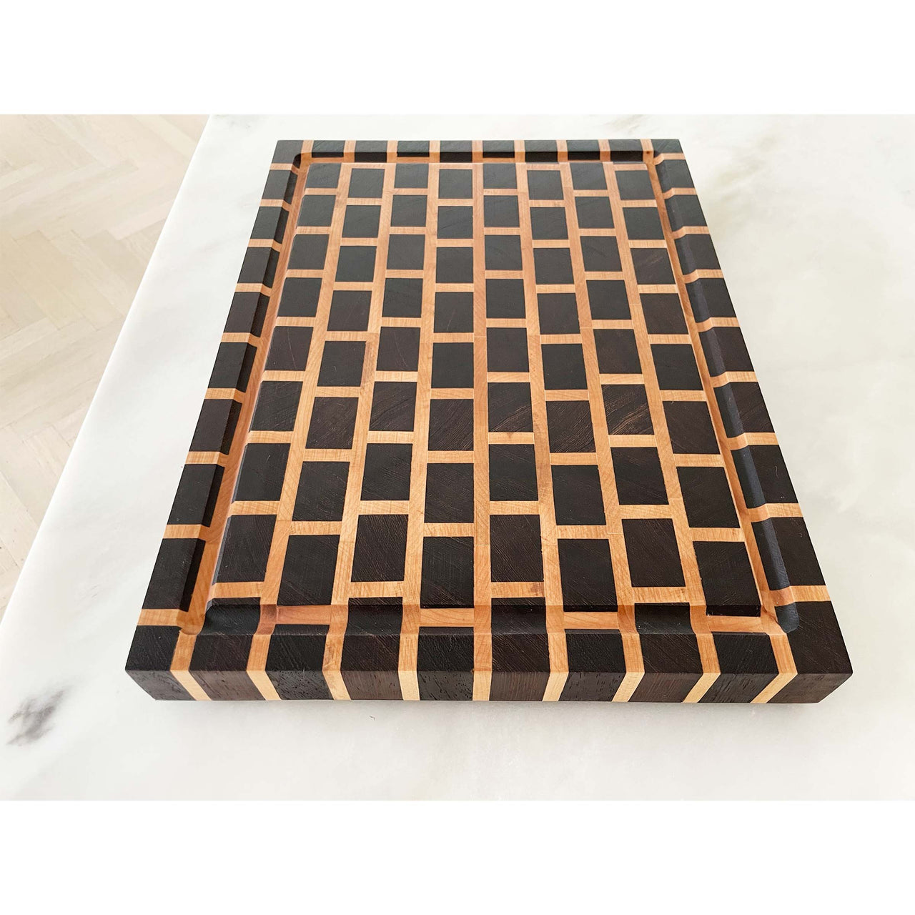 Wenge Wood + Maple End Grain Cutting Board "The Gormley" 15"L x 12"W x 1.5"H