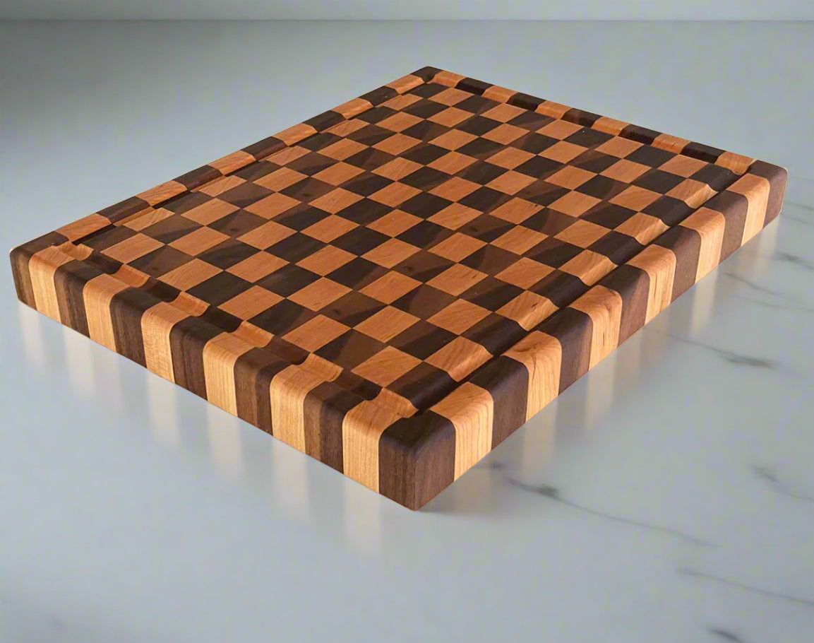 Walnut + Cherry End Grain Cutting Board "The Highland"