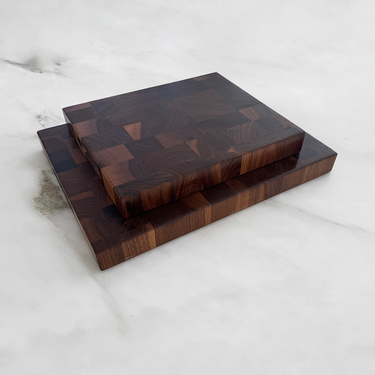 Set Of Two Walnut End Grain Cutting Boards "The Beaumont"