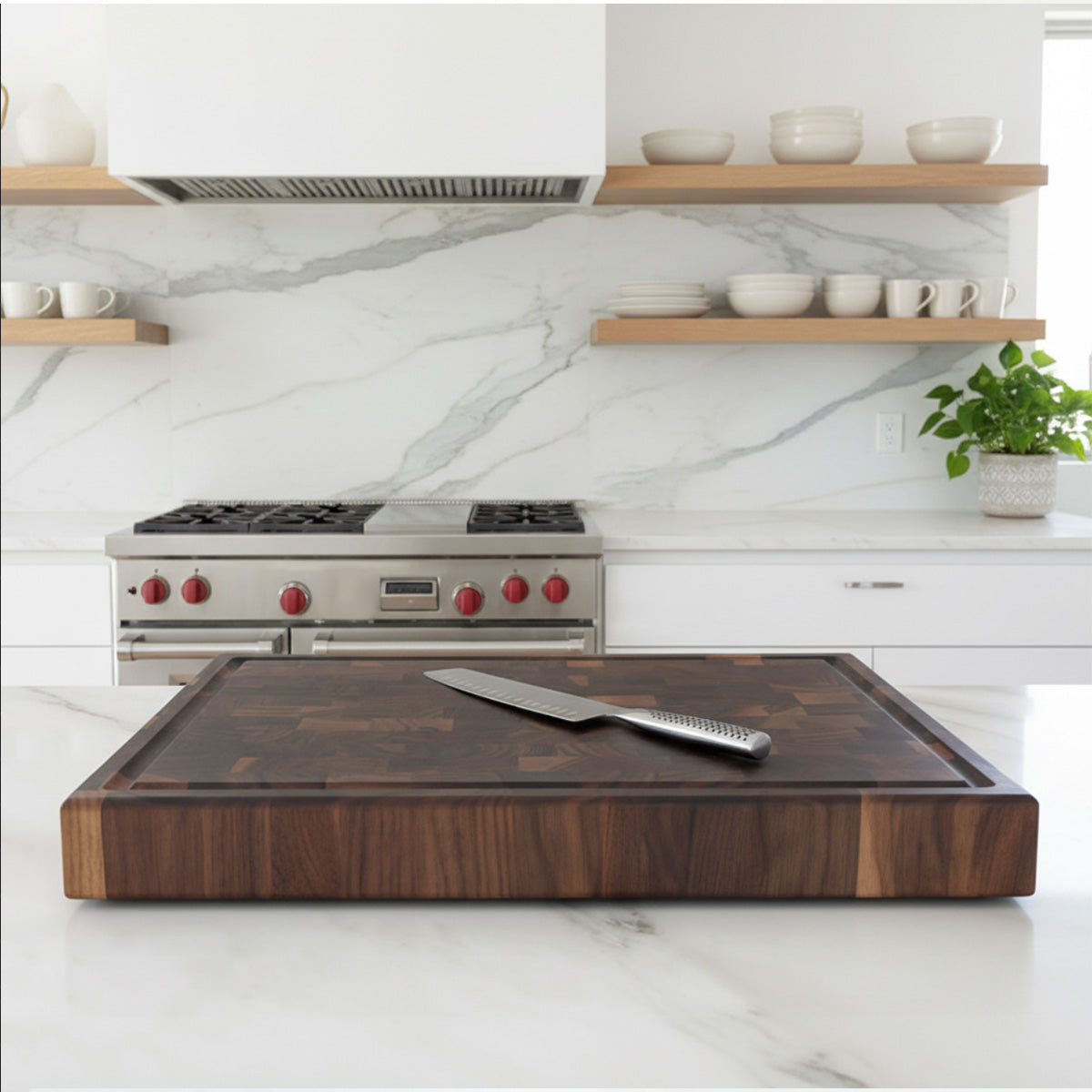 Walnut End Grain Butcher Block "The Beaumont XXL" 20"L x 15"W x 2.25"H