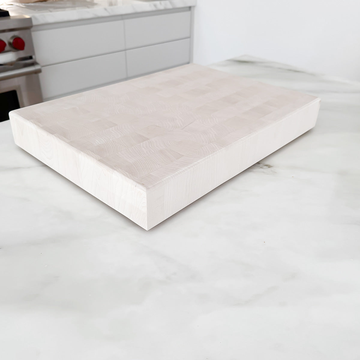 Bleached Maple End Grain Butcher Block "The Hazelton XXL" 20"L x 15"W x 2.25"H
