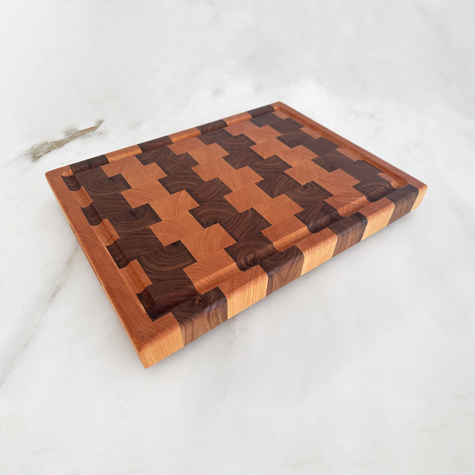 Walnut + Cherry End Grain Cutting Board 