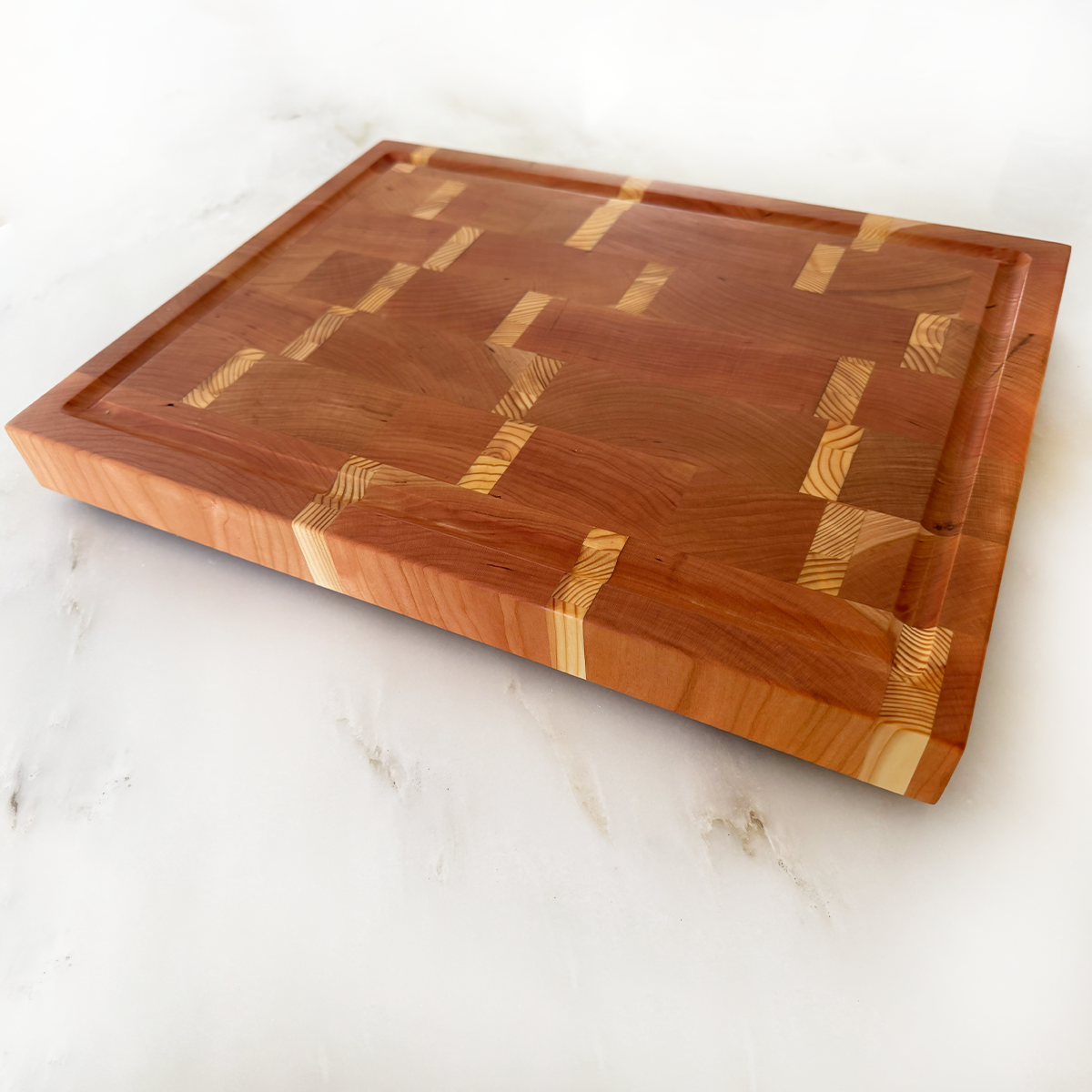 Cherry + Larch Wood End Grain Cutting Board "The Harper"