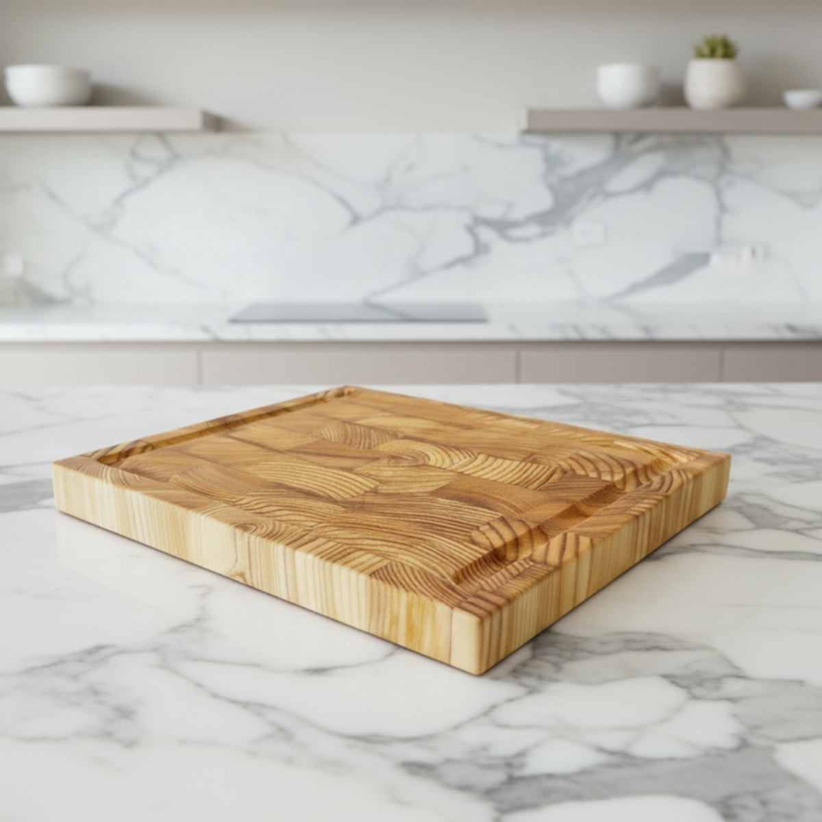 Larch Wood End Grain Chaos Cutting Board