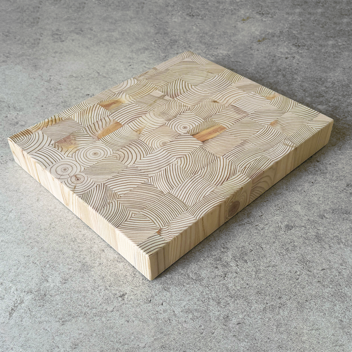 Larch Wood End Grain Chaos Cutting Board