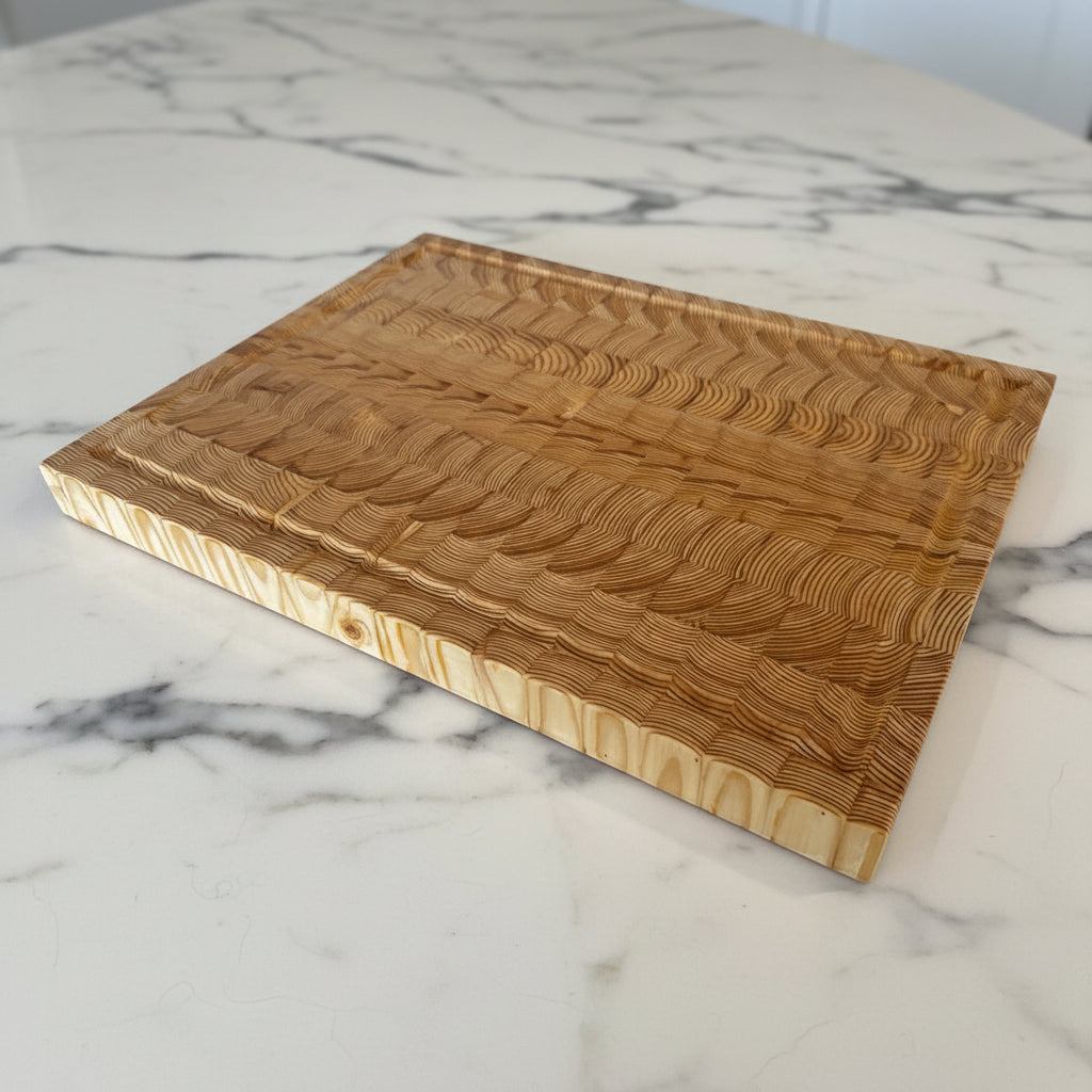Larch Wood End Grain Butcher Block "The Foxbar XL" 20"L