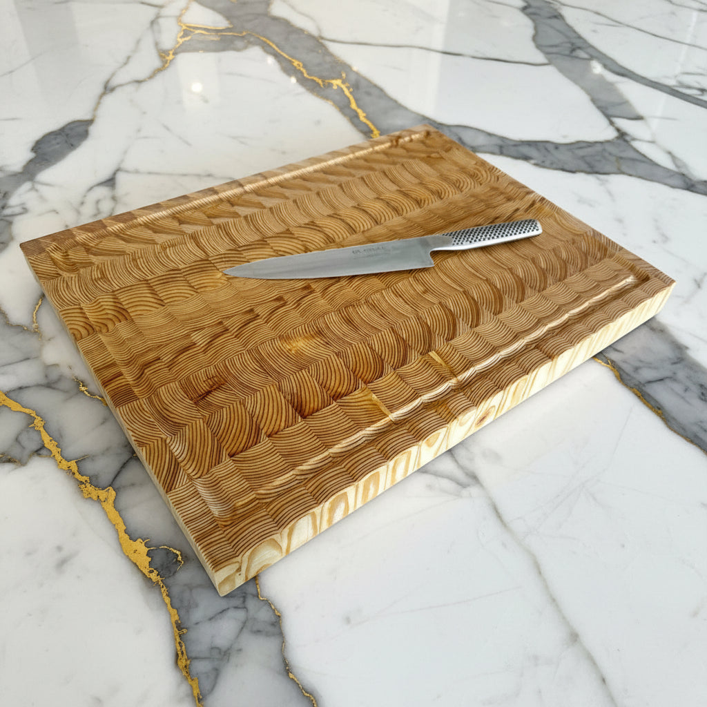 Larch Wood End Grain Cutting Board "The Foxbar XL"