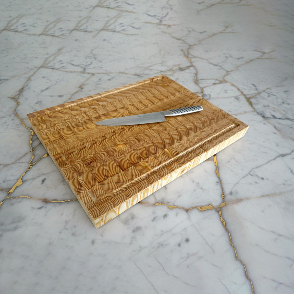 Larch Wood End Grain Cutting Board "The Foxbar XL"