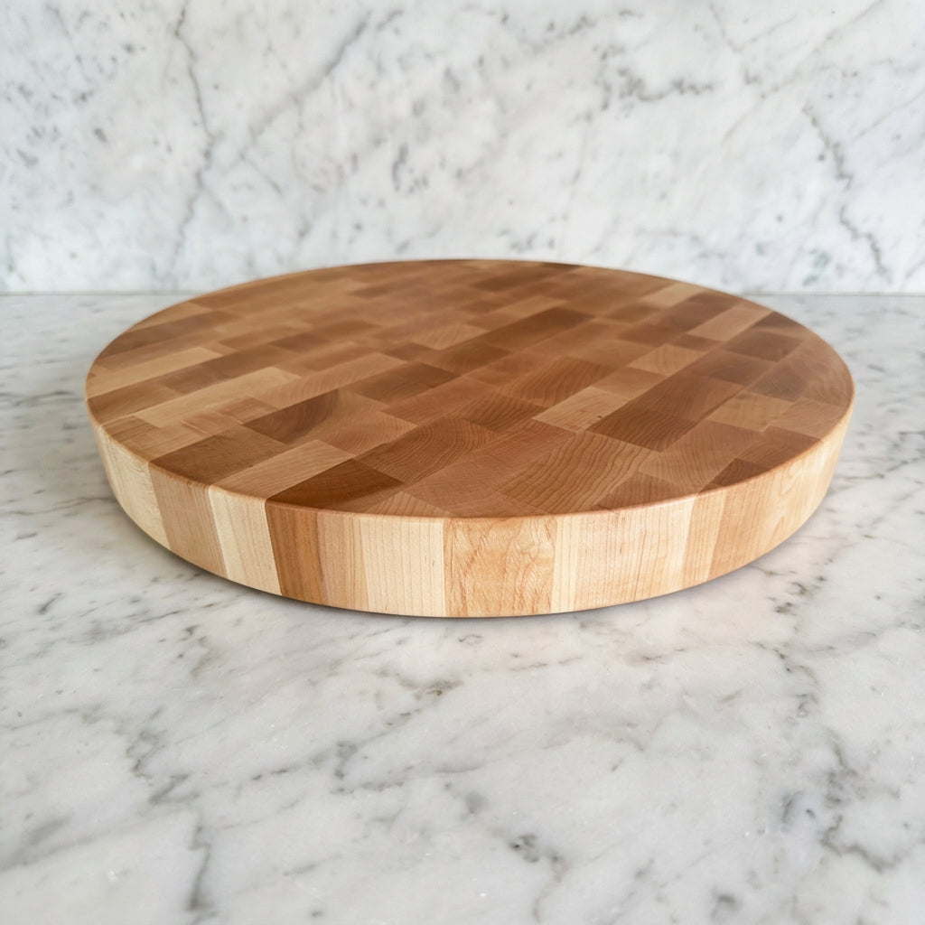 Round End Grain Butcher Block Cutting Board