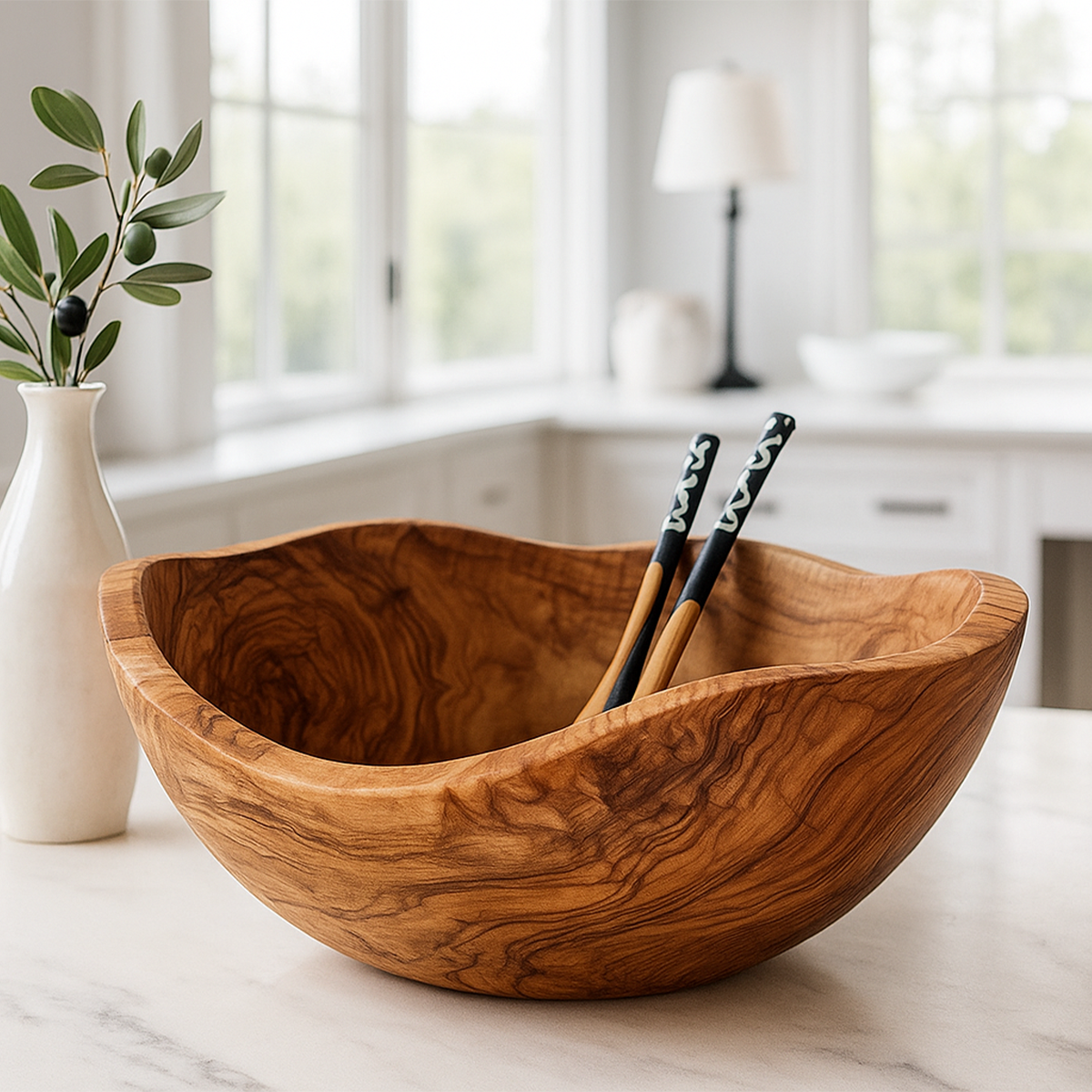 Olive Wood Salad Bowl