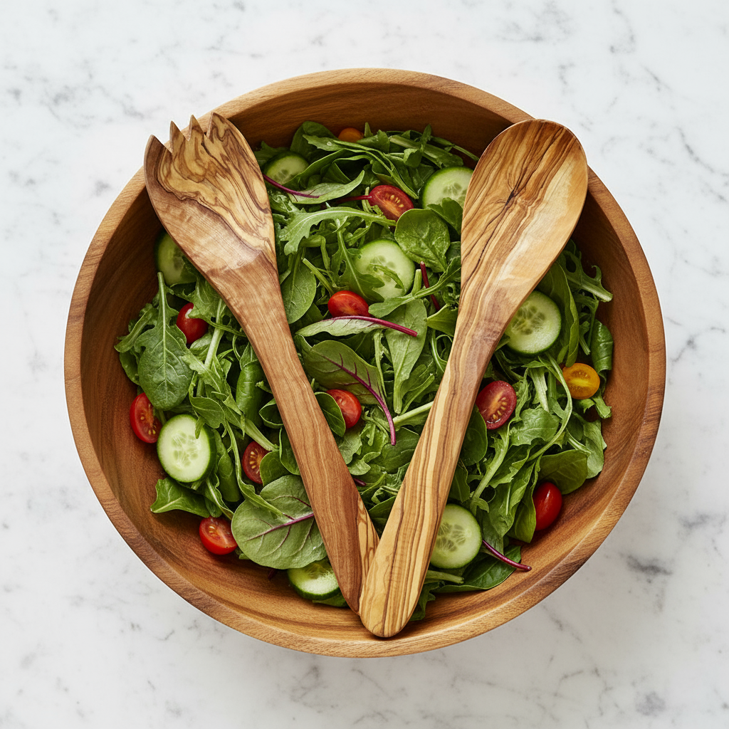 Olive Wood Salad Servers