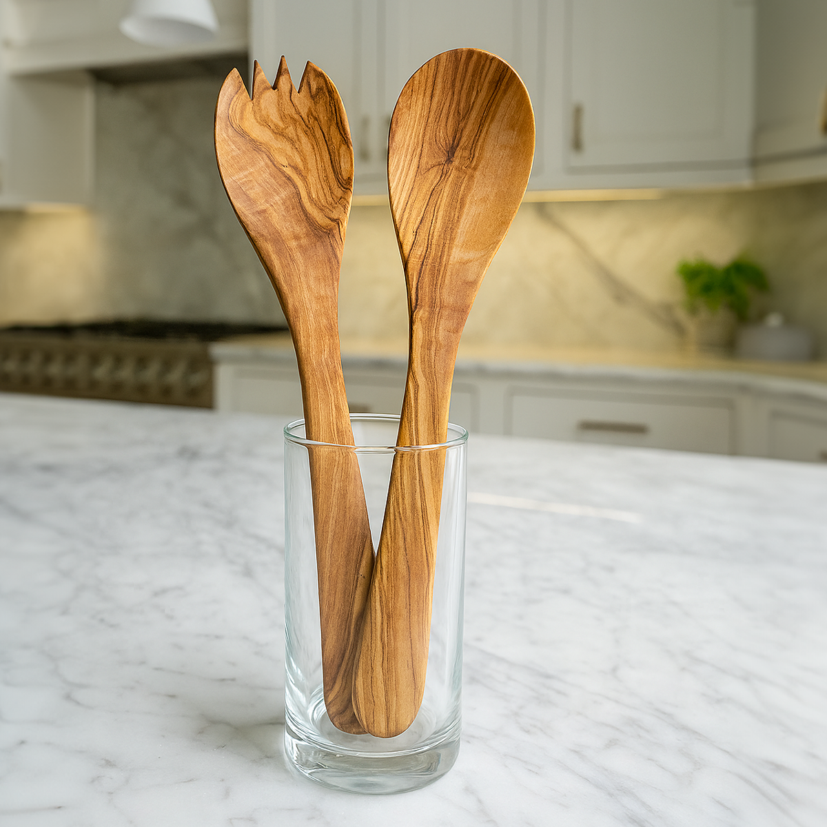 Olive Wood Salad Servers
