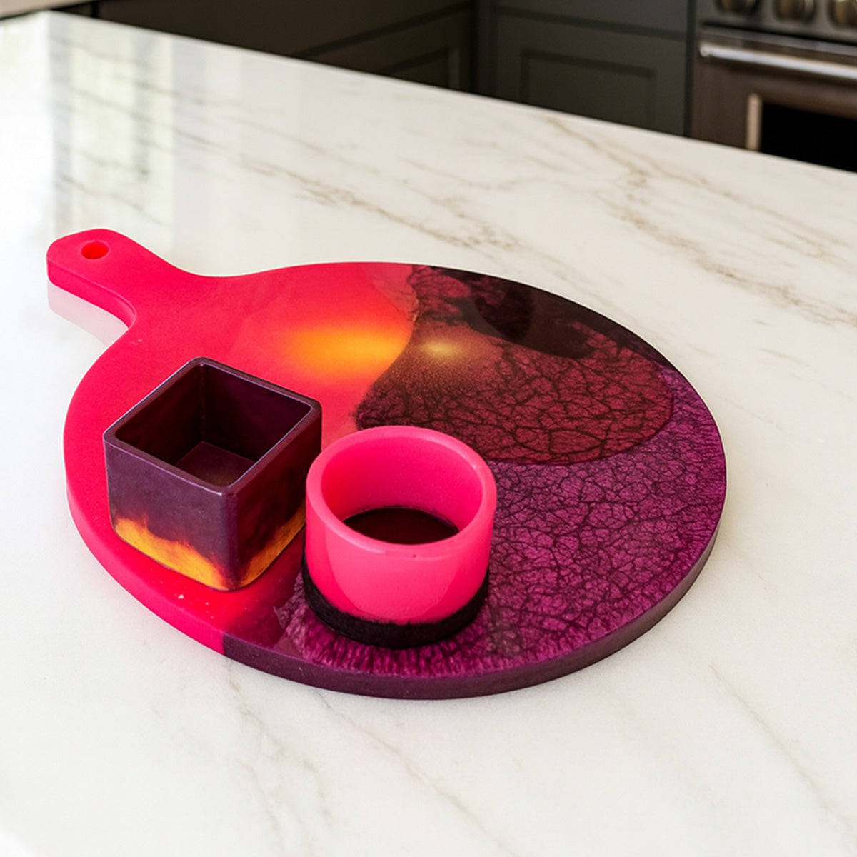 Resin Charcuterie Board- Pink + Purple