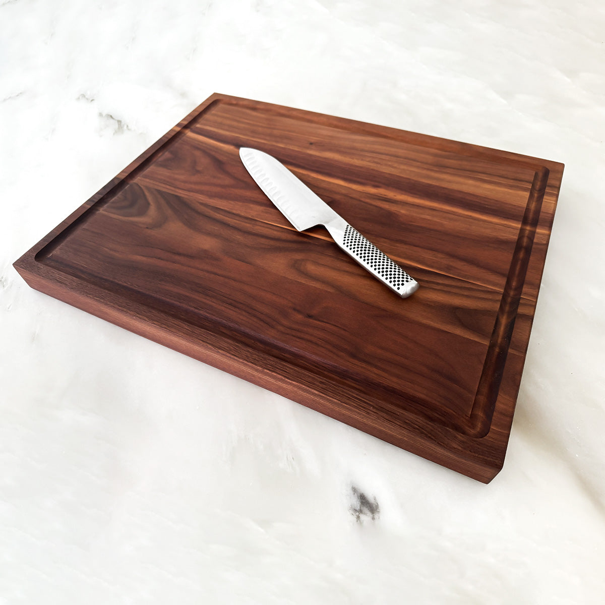 Walnut Edge Grain Butcher Block Cutting Board - "The Roxborough XL"