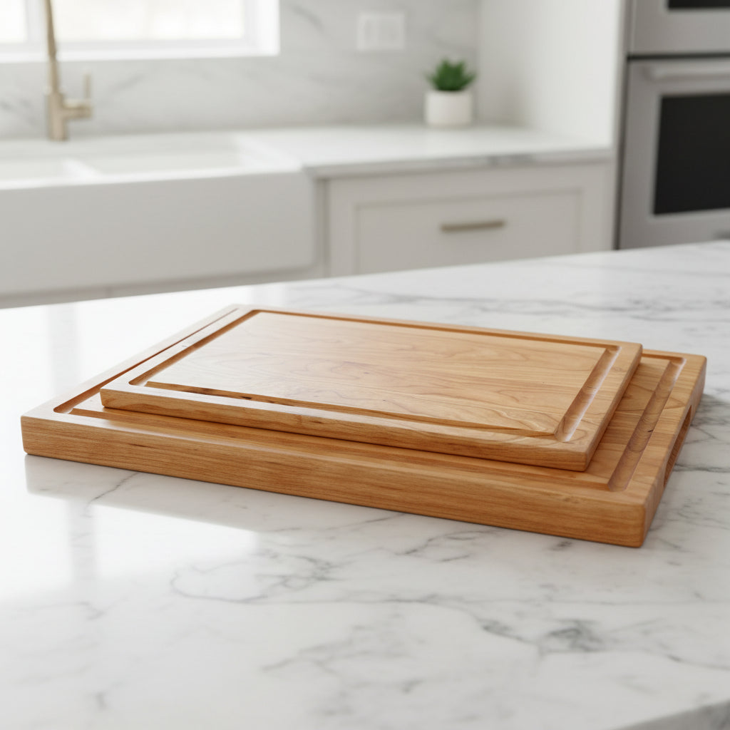 Set Of Two Cherry Edge Grain Boards "The Danforth"