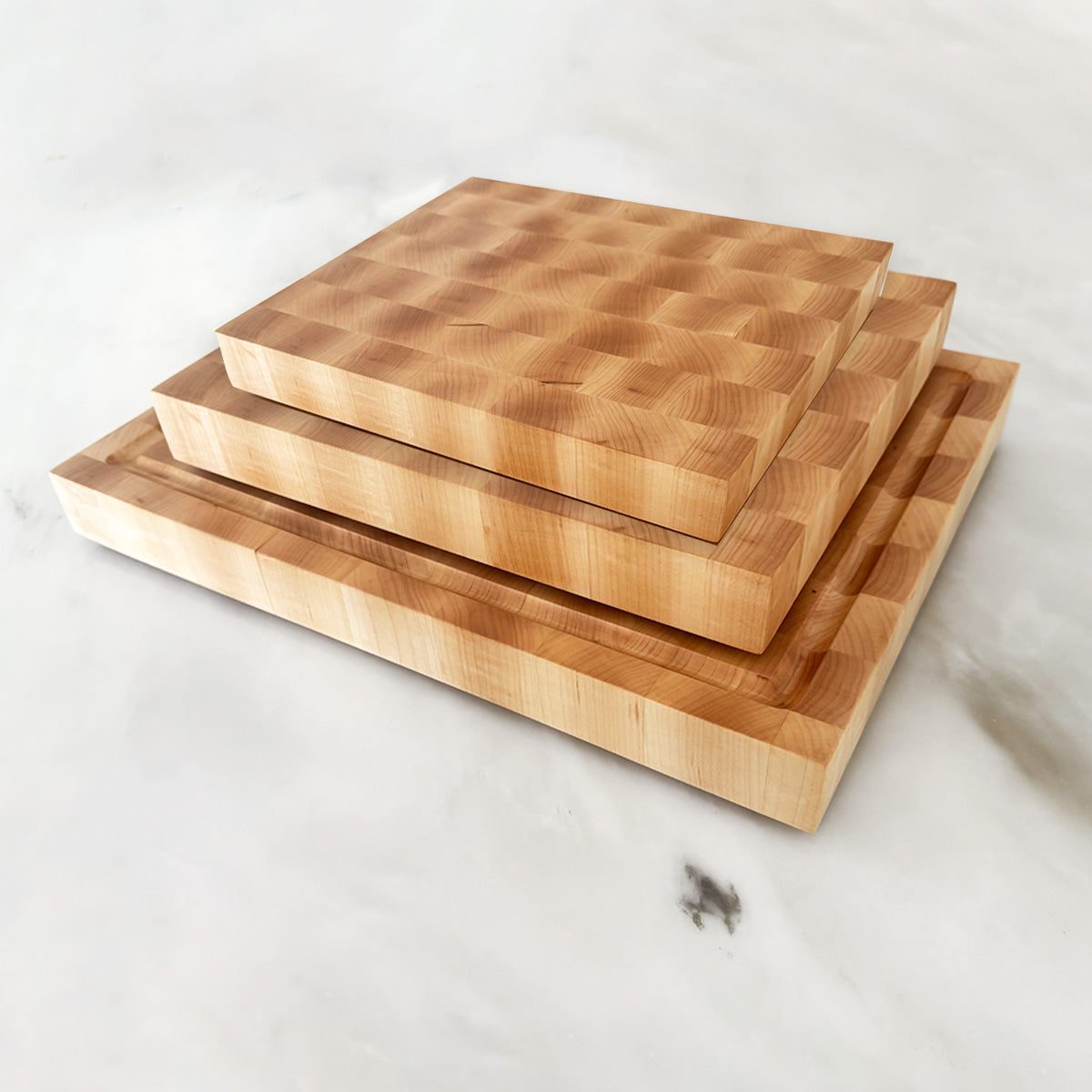 Set Of Three Maple End Grain Cutting Boards "The Belmont"