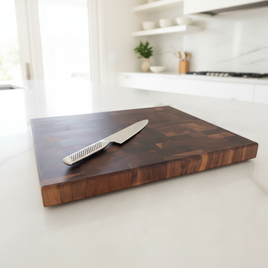 Walnut End Grain Butcher Block Cutting Board "The Beaumont" 18"
