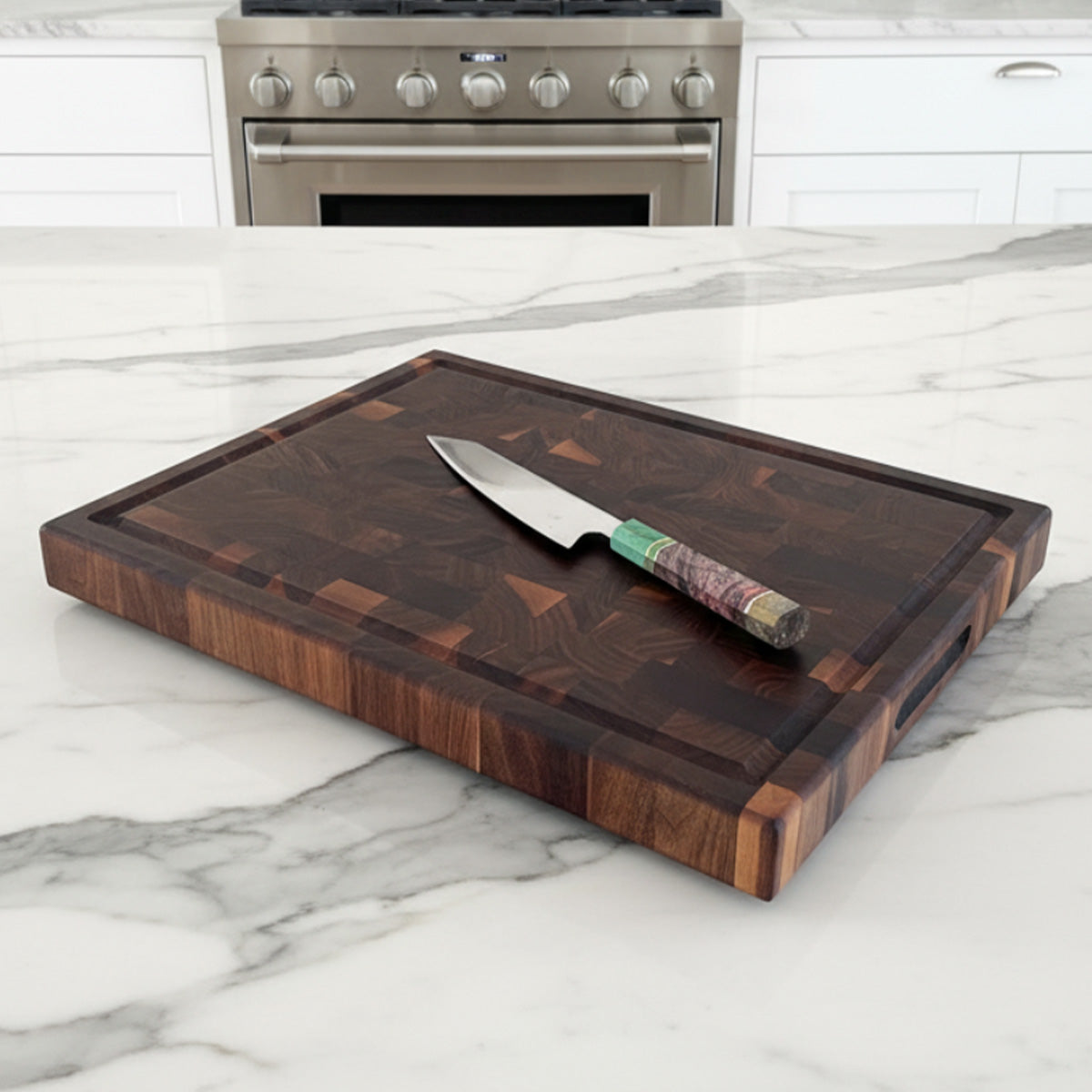Walnut End Grain Butcher Block Cutting Board "The Beaumont XL"
