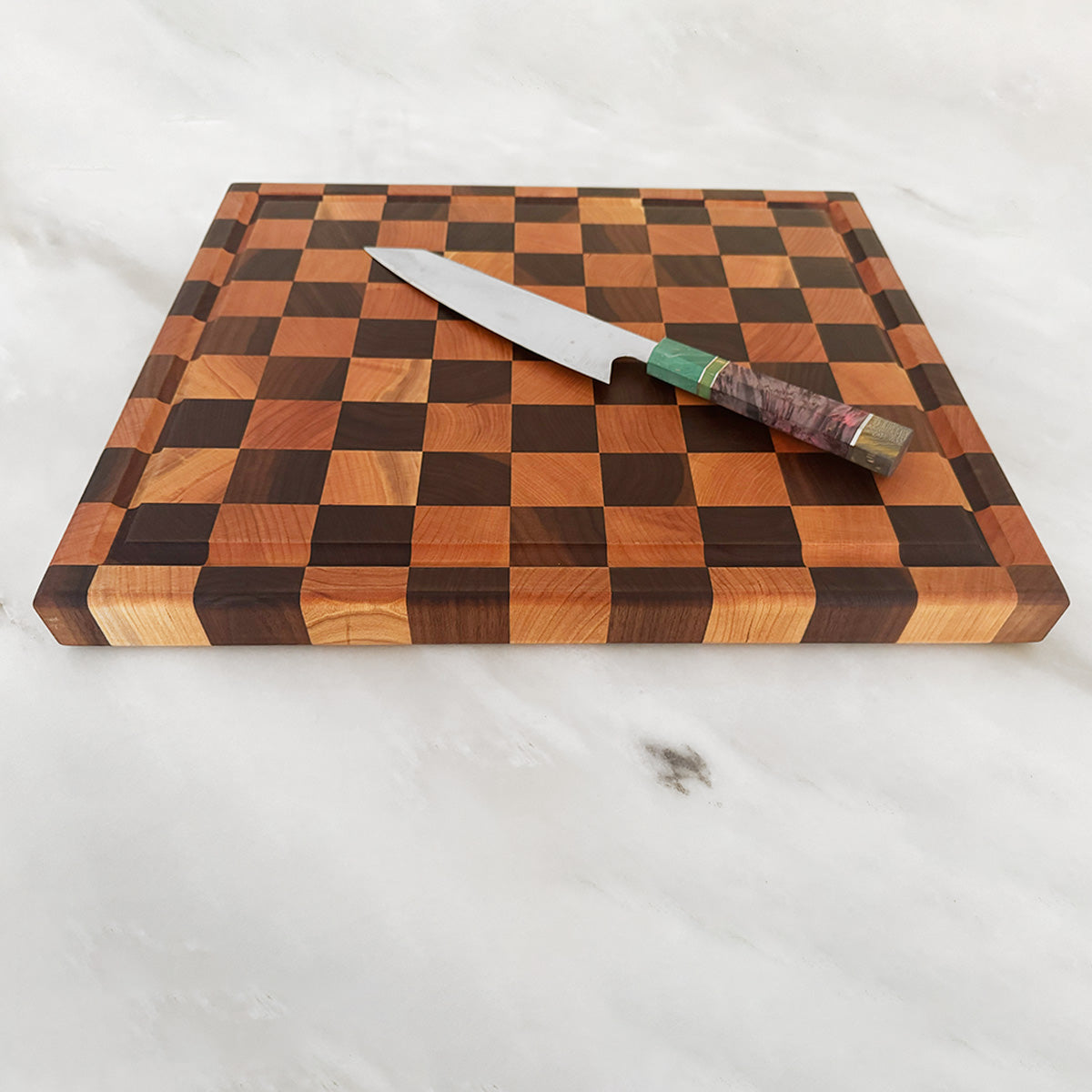Walnut + Cherry End Grain Cutting Board "The Highland"