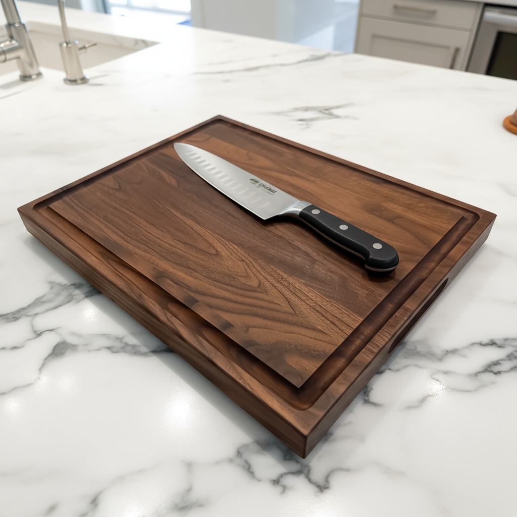 Walnut Edge Grain Butcher Block Cutting Board "The Roxborough XL"