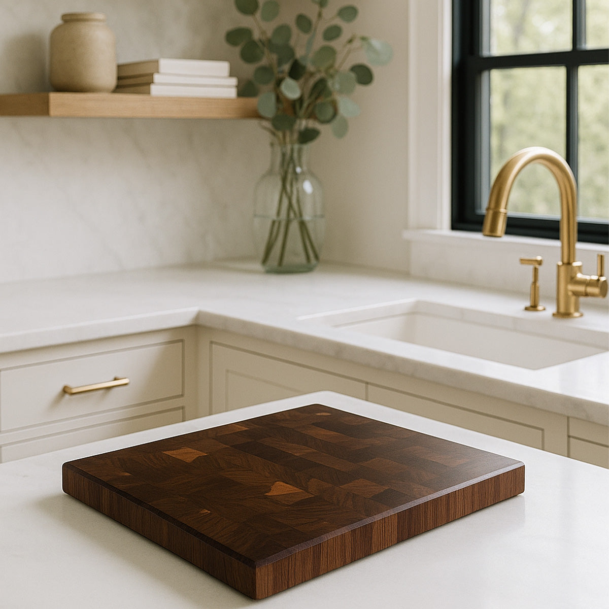 Walnut End Grain Butcher Block Cutting Board "The Beaumont" 18"