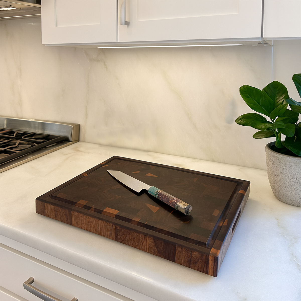 Walnut End Grain Butcher Block Cutting Board "The Beaumont XL"