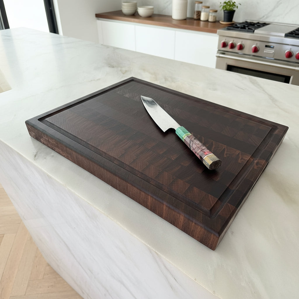 Walnut End Grain Butcher Block "The Hawthorne XL"