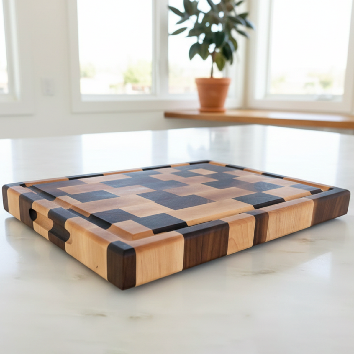 Walnut + Maple End Grain Cutting Board "The Highbourne"