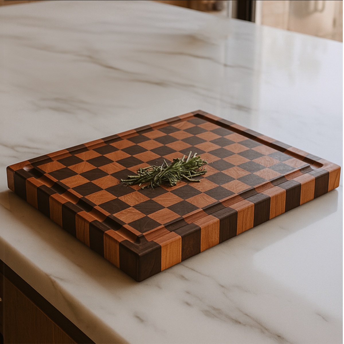 Walnut + Cherry End Grain Cutting Board "The Highland"